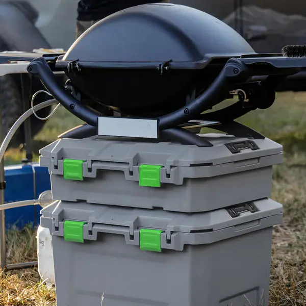 TRED | 50-40 STORAGE BOX 25L SHALLOW - GREY W/ GREEN