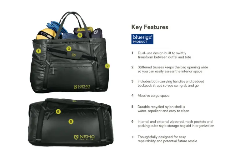 NEMO | DOUBLE HAUL CONVERTIBLE DUFFEL 100L (BLACK) 7