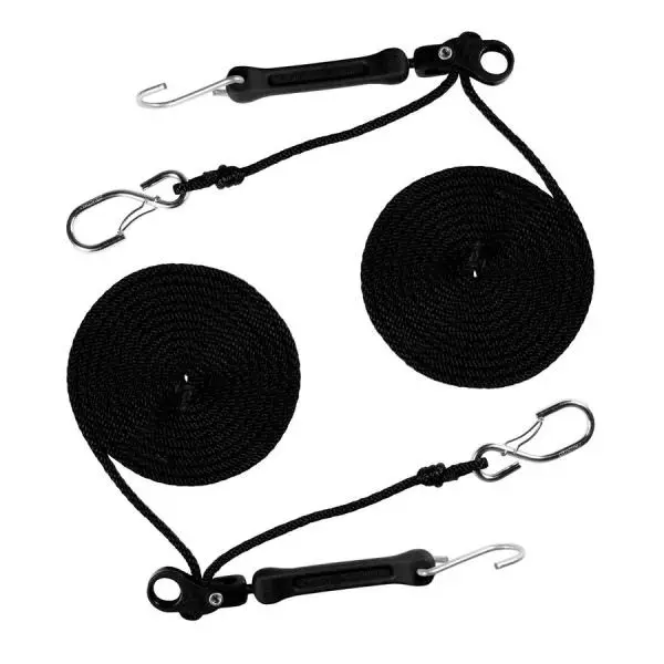 PERFECT BUNGEE | 2 PACK 12' ROPE LOCK TIE DOWN W/ BUNGEE - BLACK 2