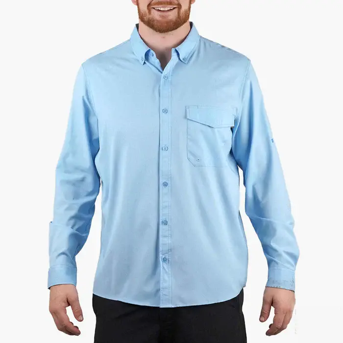 AFTCO Palomar LS Vented Fishing Shirt - Airy Blue 3.webp