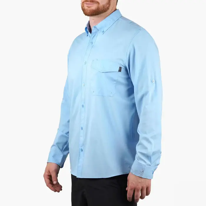AFTCO Palomar LS Vented Fishing Shirt - Airy Blue 2.webp