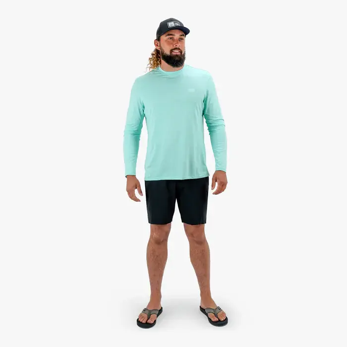 AFTCO Air-O Mesh LS Sun Protection Shirt - Shoreline Blue Heather 2.webp