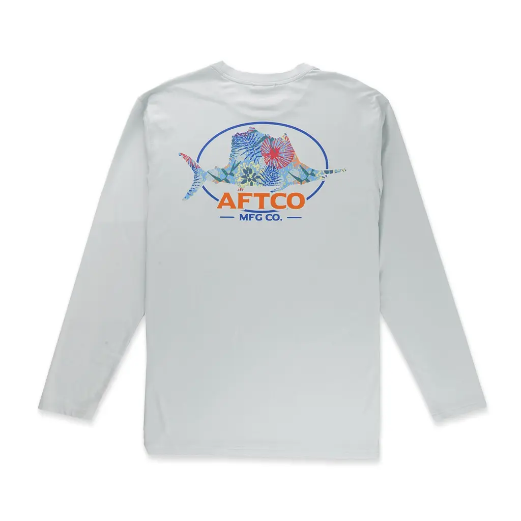 AFTCO Summertime UVX LS Sun Protection Shirt - Silver.webp