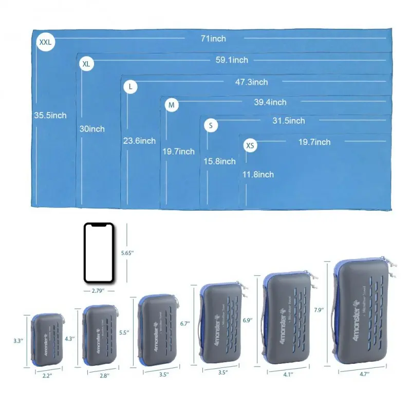 EVA Antibacterial Microfiber Travel Towel - size M 50x100 8.webp