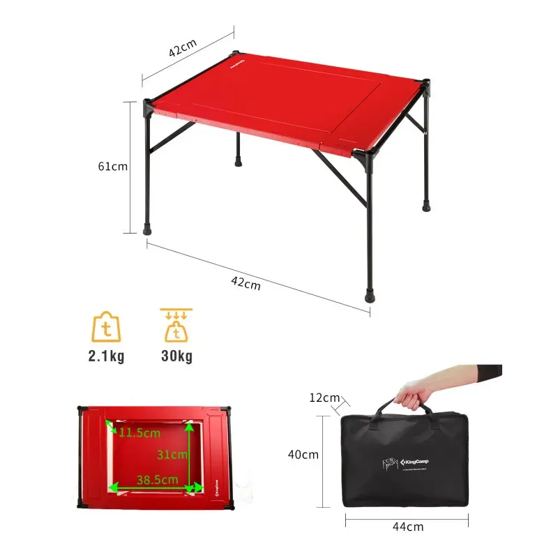 KingCamp ULTRALIGHT GRILLING TABLE - Red1