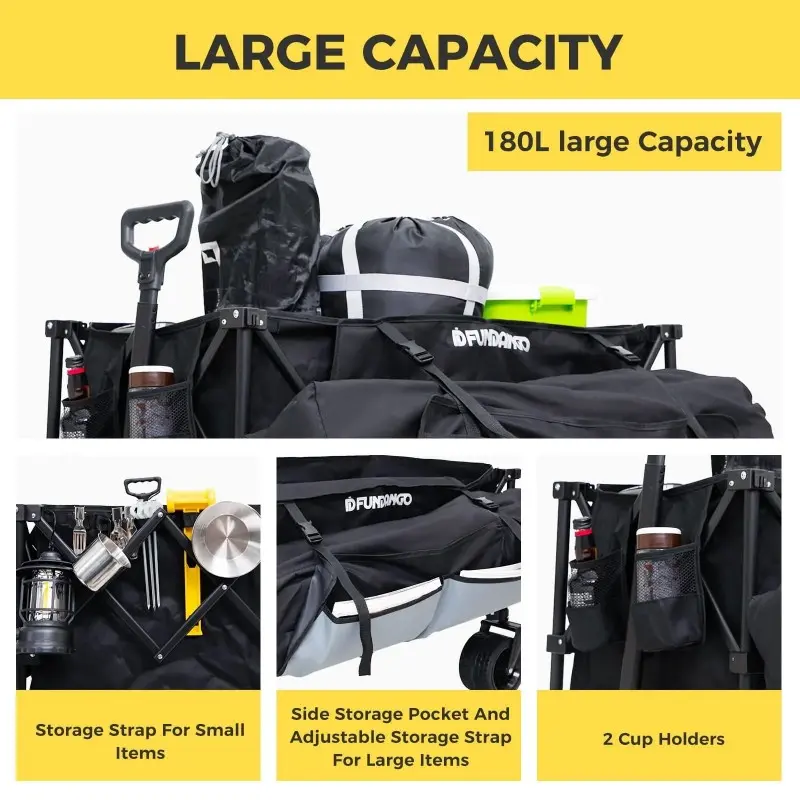 FUNDANGO Folding Wagon 180L Dual Chassis Camping Wagon 9C2450 5