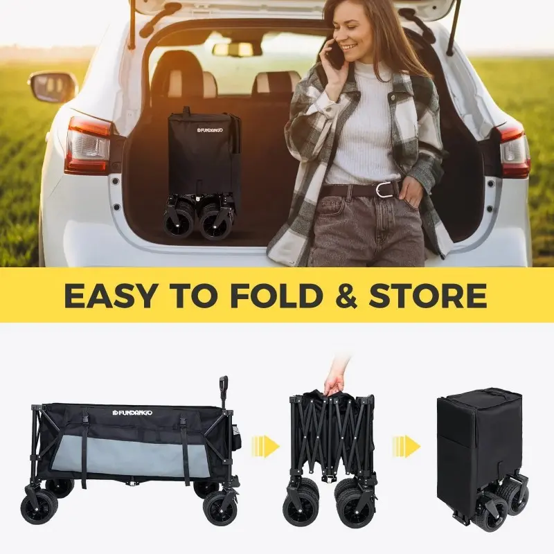 FUNDANGO Folding Wagon 180L Dual Chassis Camping Wagon 9C2450 6