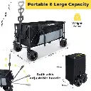 FUNDANGO Folding Wagon 180L Dual Chassis Camping Wagon 9C2450 2