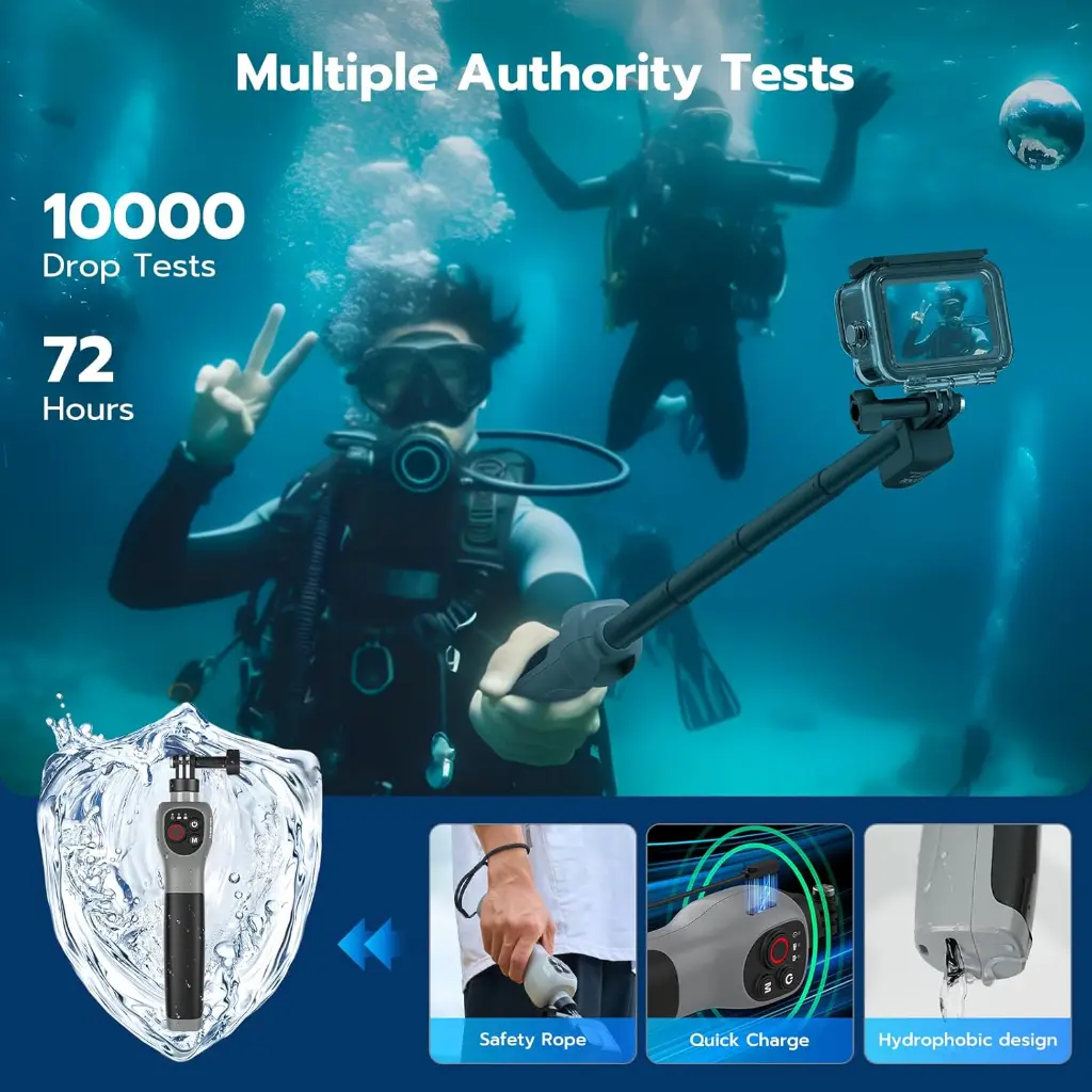 TELESIN Underwater Remote Control Selfie Stick 6