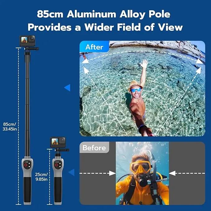 TELESIN Underwater Remote Control Selfie Stick 3