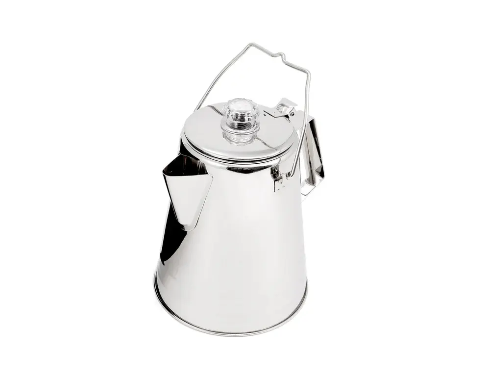 GLACIER STAINLESS COFFEE PERCOLATOR WITH SILICONE HANDLE - 9Cup 1