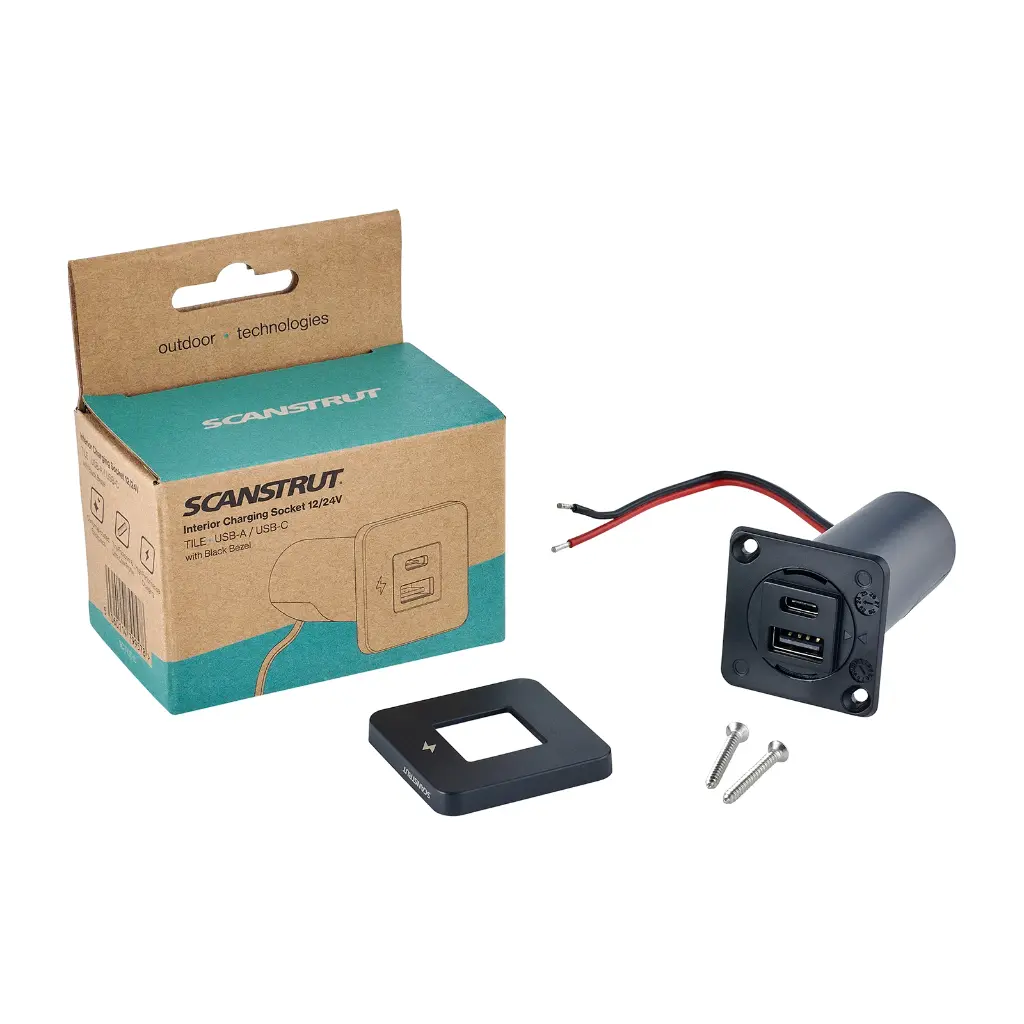 Tile USB-A/USB-C interior charging sockwt 12/24V