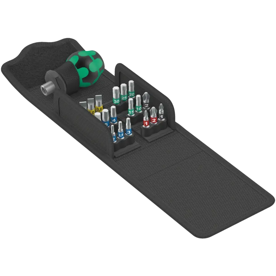 Wera Kraftform Kompakt Stubby 1 Hand Holder and bit set 16.webp