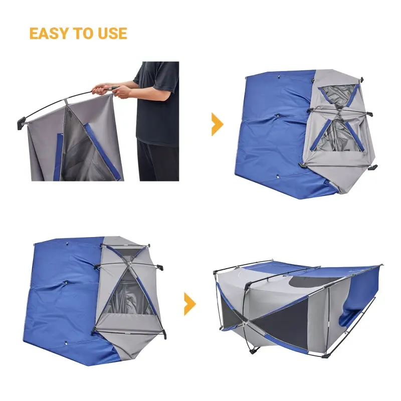 KingCamp Double Room Camping Shower Tent - BLUE/GREY KT2003 4