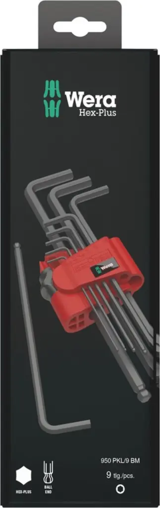 Wera Tools 05073596001 9509 Hex-Plus 6 SB L-Key Set, Metric, Blacklaser, 9 Pieces 1