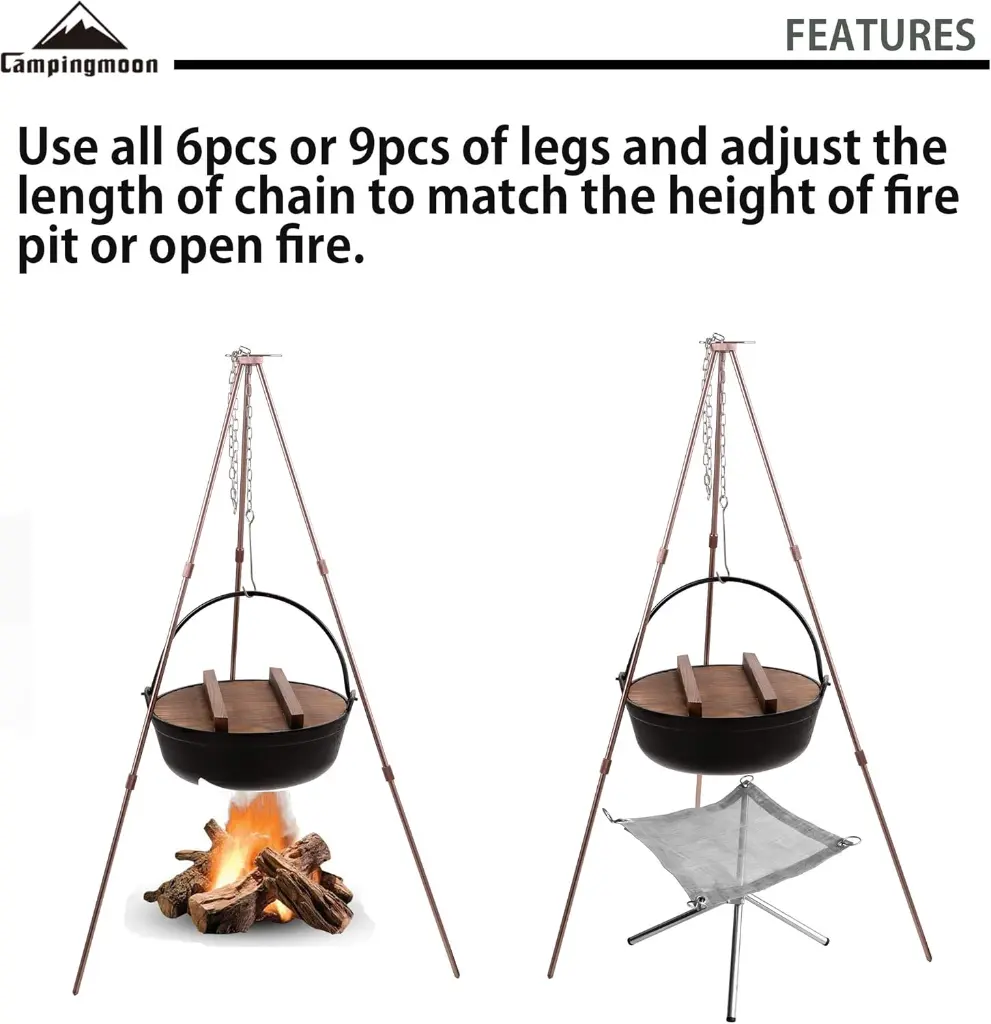 Campingmoon Fire Stand with Carrying Bag - Bronze 2.webp