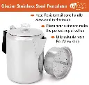 GLACIER STAINLESS COFFEE PERCOLATOR WITH SILICONE HANDLE - 9Cup 3