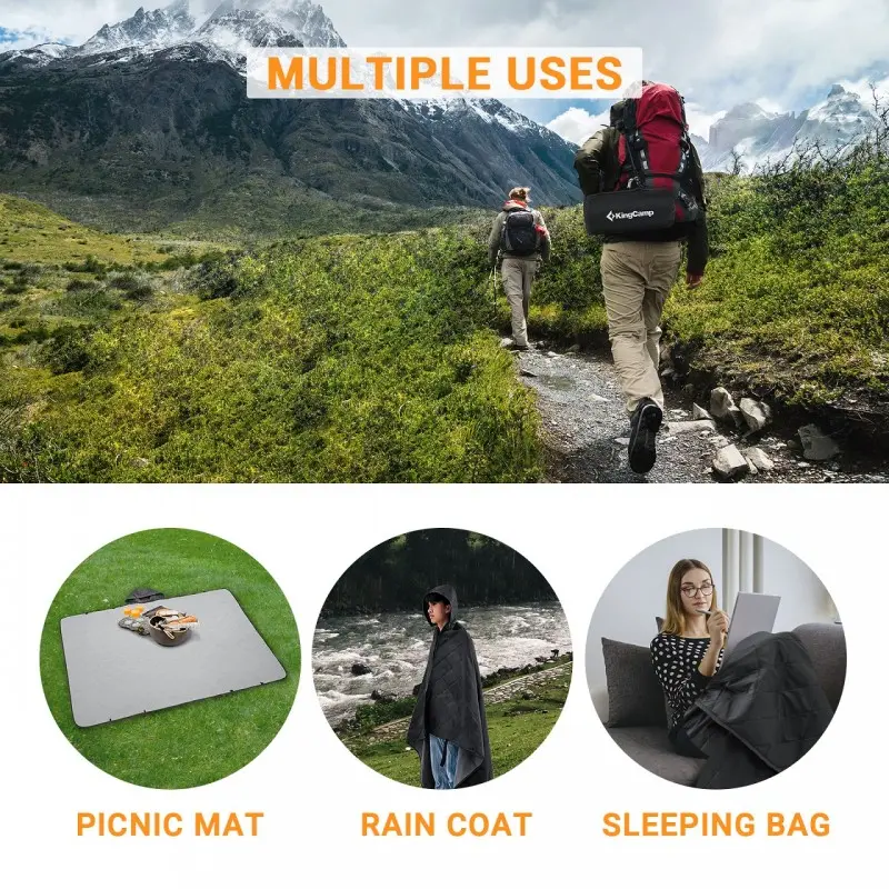 KingCamp Multipurpose raincoat / blanket - BLACK KP2101 6