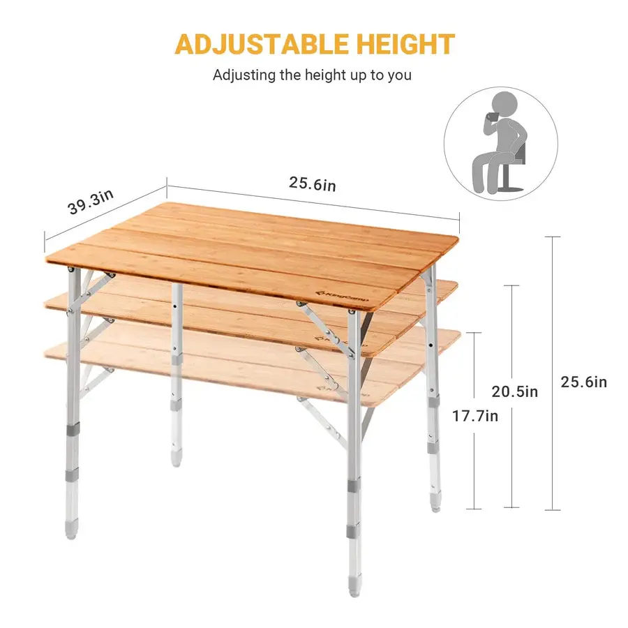 KingCamp BAMBOO FLODABLE TABLE 100X65 cm KC2016 5