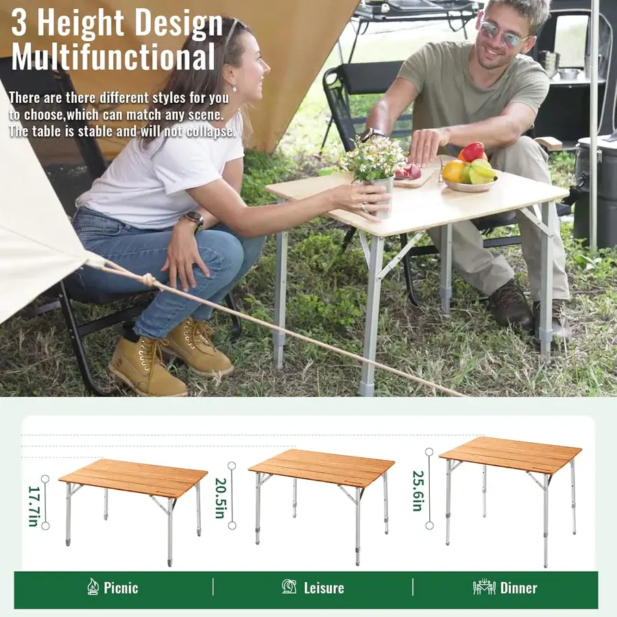 KingCamp BAMBOO FLODABLE TABLE 65X50 cm KC2018 2