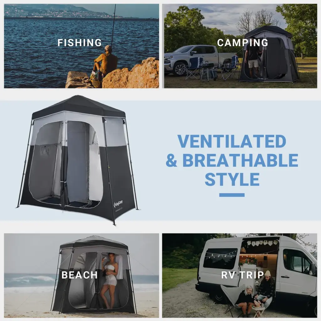 KingCamp Double Room Camping Shower Tent MARASUSA Q Ⅱ KT2417 4