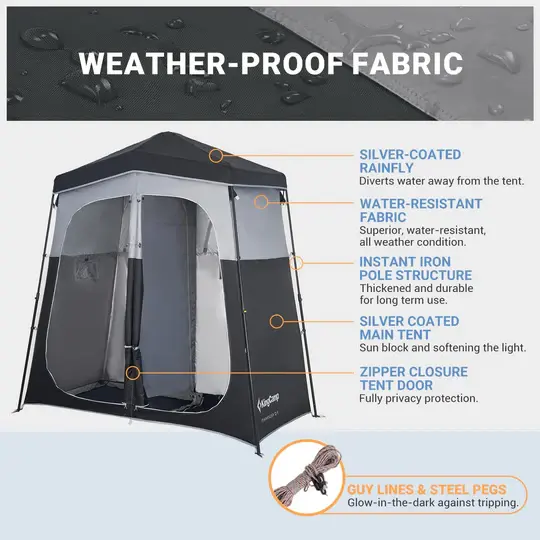 KingCamp Double Room Camping Shower Tent MARASUSA Q Ⅱ KT2417 7