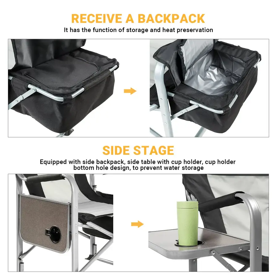 KingCamp Folding Chair with Cooler Bag and Side Table KC3977 3
