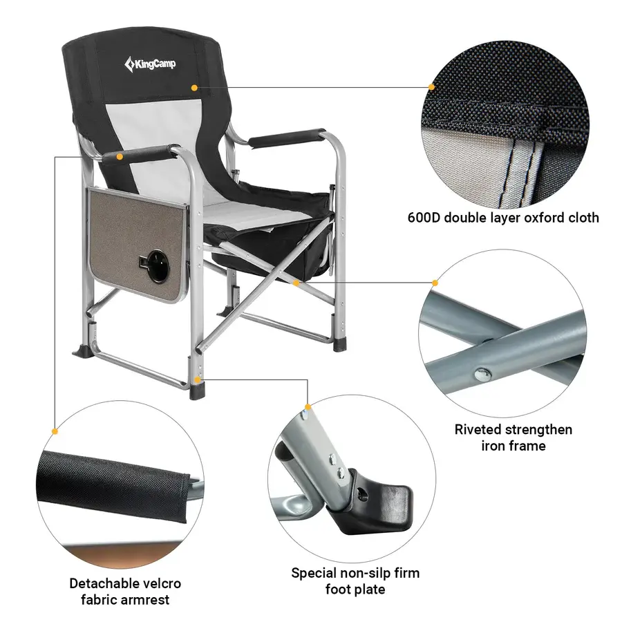 KingCamp Folding Chair with Cooler Bag and Side Table KC3977 4