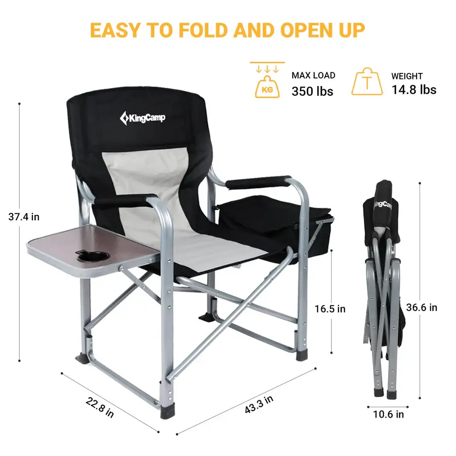 KingCamp Folding Chair with Cooler Bag and Side Table KC3977 2