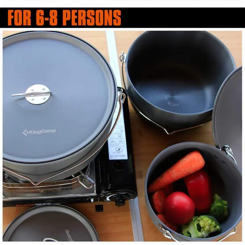 KingCamp Hard-Anodized Aluminum Cookware Set of 3 - Climber IIII KP3913 8