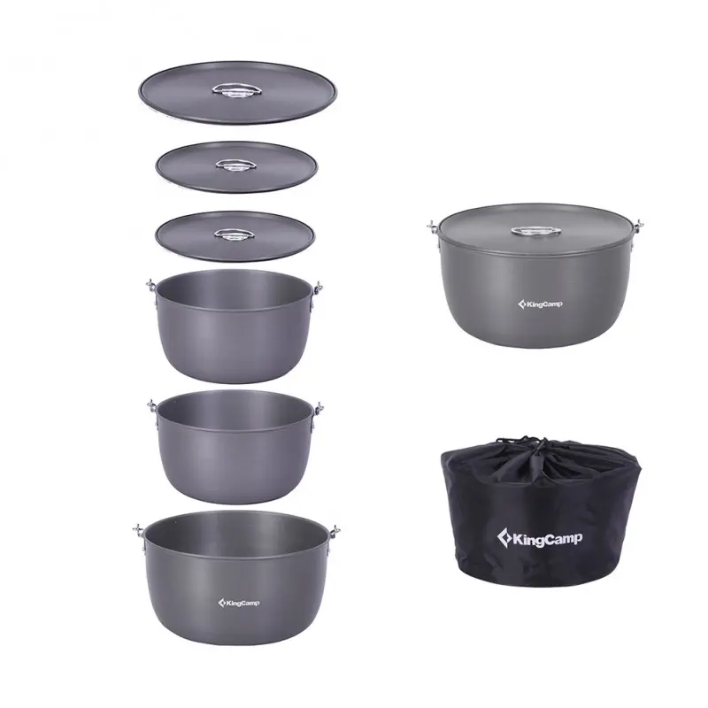 KingCamp Hard-Anodized Aluminum Cookware Set of 3 - Climber IIII KP3913 2