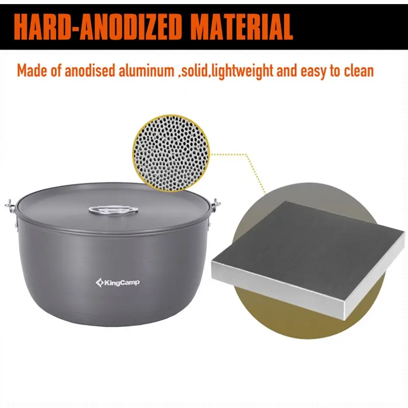 KingCamp Hard-Anodized Aluminum Cookware Set of 3 - Climber IIII KP3913 4
