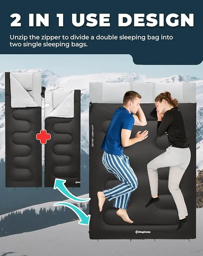 KingCamp OXYGEN 250D Sleeping Bag with Pillows KS3143  8