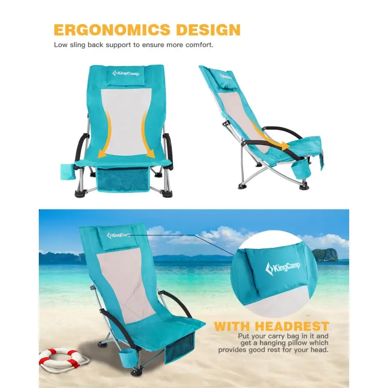 KingCamp PORTABLE High SLING CHAIR - Cyan 5