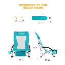 KingCamp PORTABLE High SLING CHAIR - Cyan 2