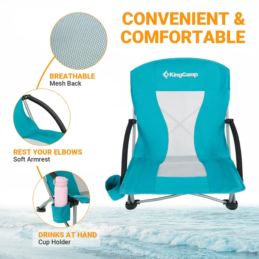 KingCamp PORTABLE LOW SLING CHAIR - Cyan KC3841 6