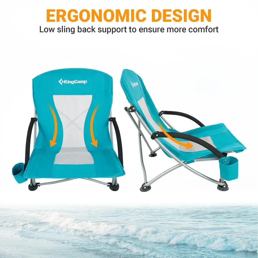 KingCamp PORTABLE LOW SLING CHAIR - Cyan KC3841 4