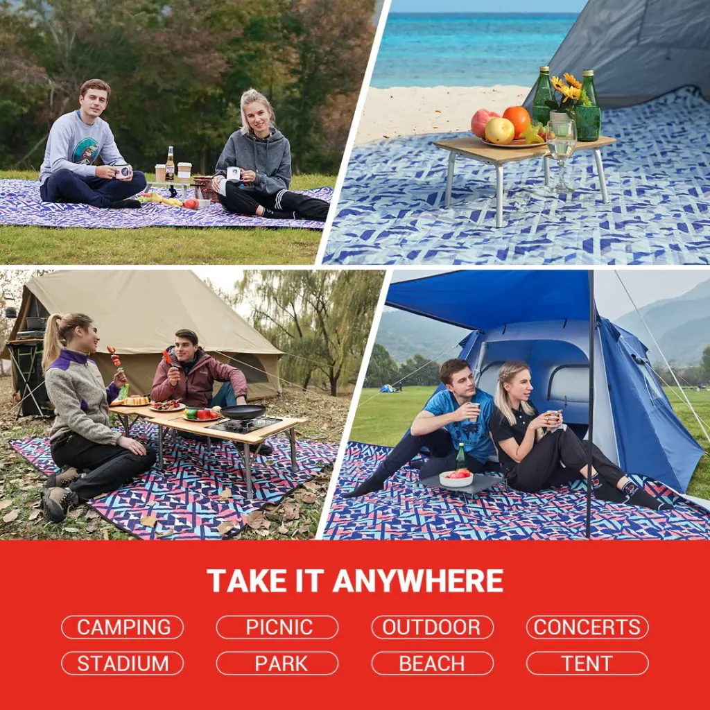 KingCamp Picnic Blanket Waterproof  Sand Free Blue KP2004  5