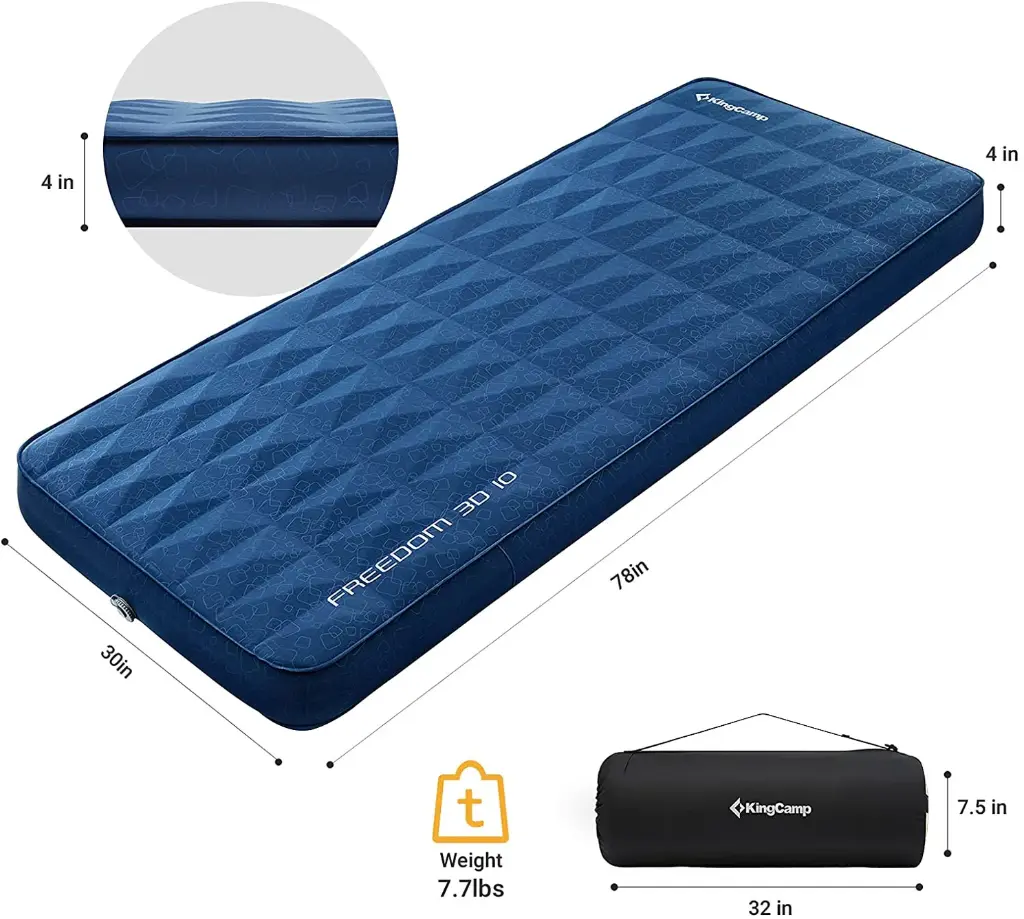 KingCamp Thick 3D Self-Inflating Camping Pad Navy KM2101 3.webp
