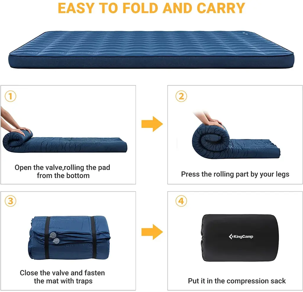 KingCamp Thick 3D Self-Inflating Camping Pad Navy KM2101 8.webp