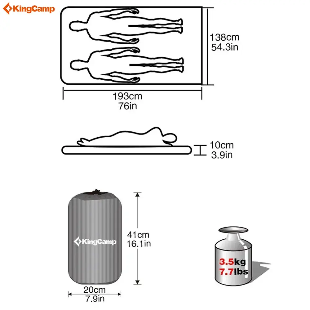 KingCamp INTERNAL PUMP AIRBED DOUBLE KM3589