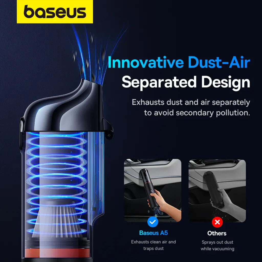 C30459500111-00 Baseus A5 Car Vacuum Cleaner 16000Pa – Black
