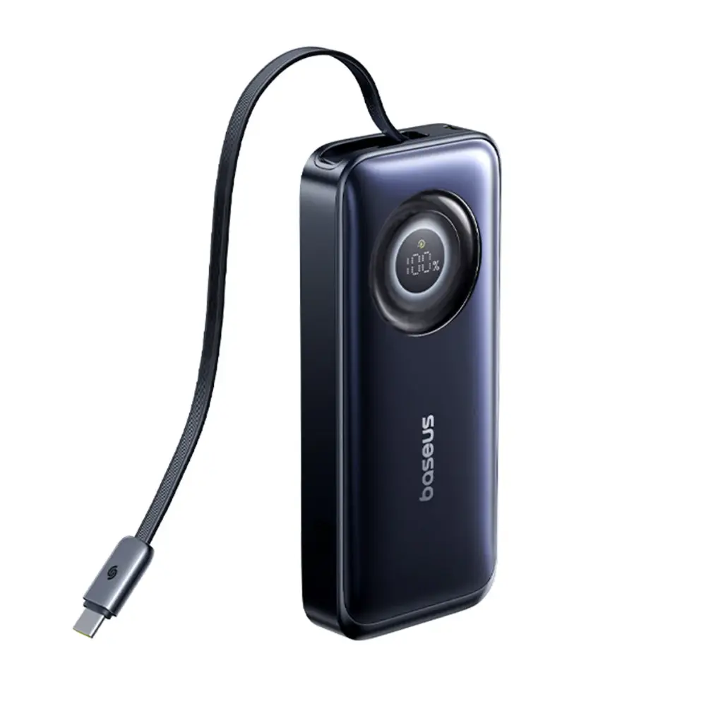 E0027H00 Baseus EnerCore CR11 Power Bank 20000mAh 67W with Retractable Cable – Black