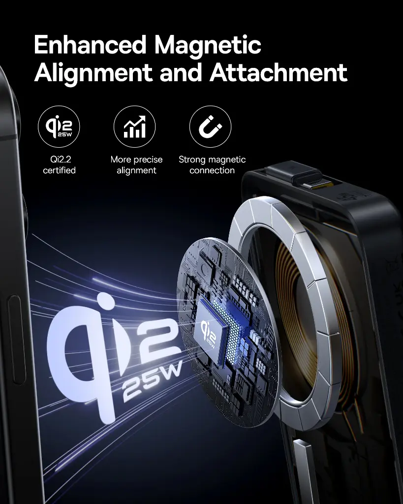 E0028V00 Baseus PicoGo AM61 Qi2.2 Magnetic Power Bank with Built-in Cable 10000mAh 45W