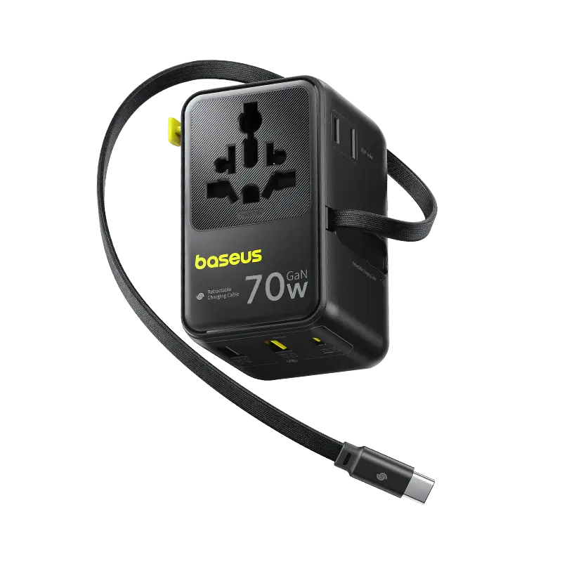 E0307E00 Baseus EnerCore CG11 Universal Travel Adapter 70W with Retractable USB-C