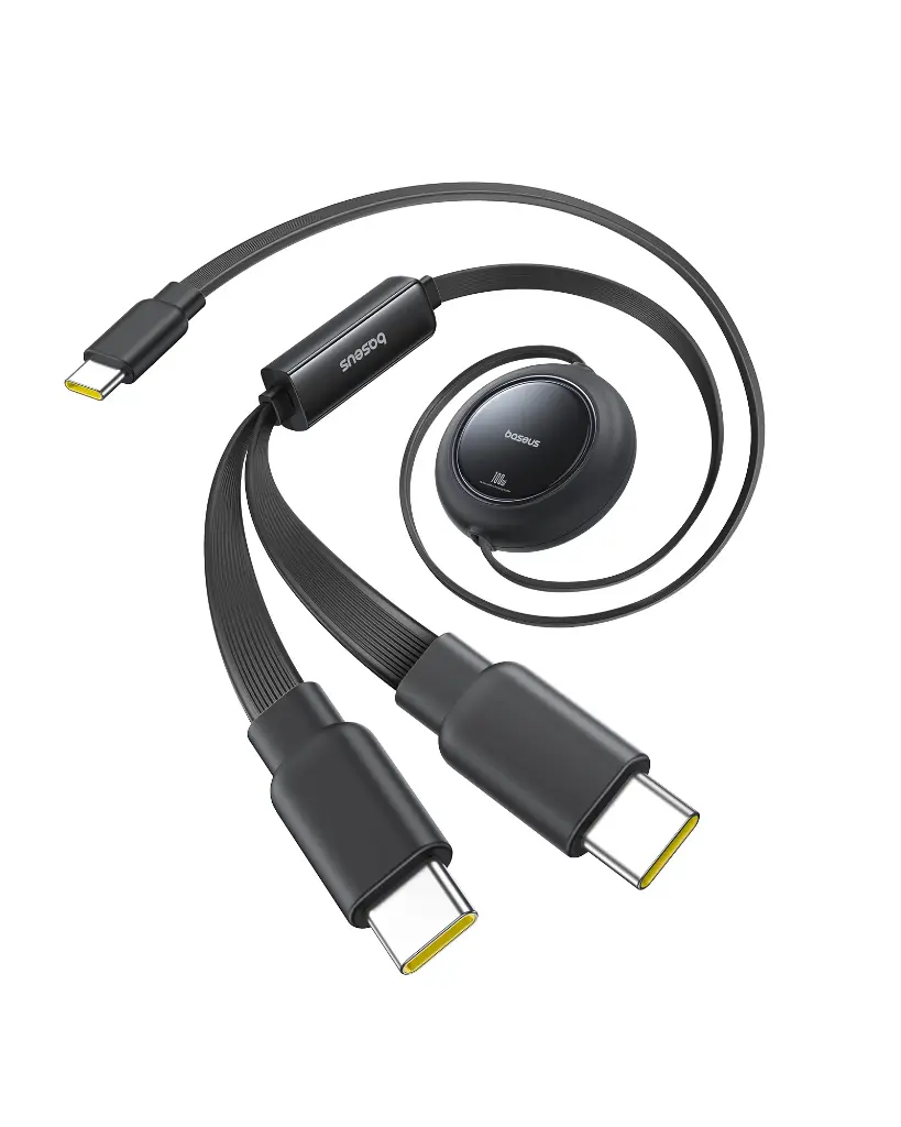E0415504 Baseus Free2Pull Mini 2-in-1 Retractable Fast charging Cable USB-C to C+C