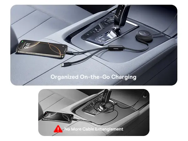 E0415504 Baseus Free2Pull Mini 2-in-1 Retractable Fast charging Cable USB-C to C+C