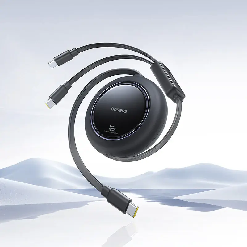 E0415504 Baseus Free2Pull Mini 2-in-1 Retractable Fast charging Cable USB-C to C+C