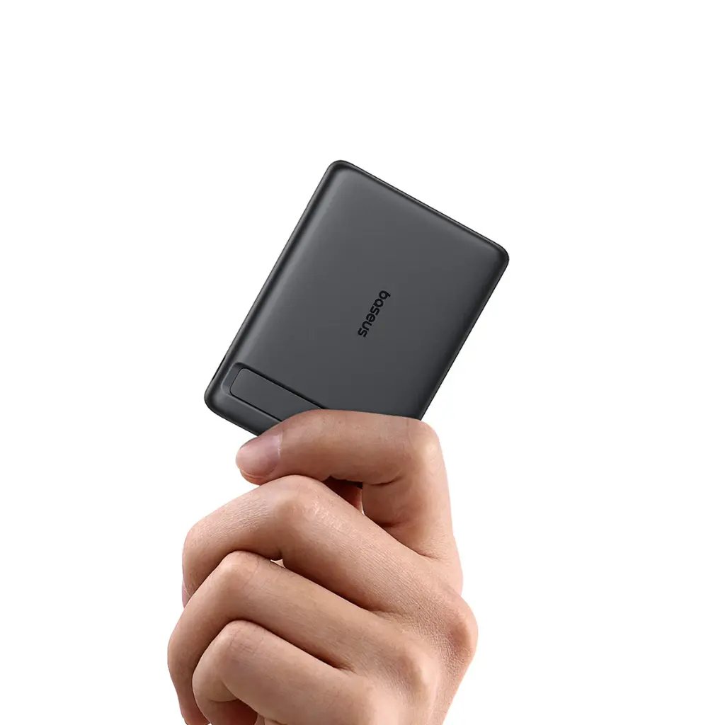P10081907123-00 Baseus PicoGo AM31 Qi2 Ultra-Mini Magnetic Power Bank with Kickstand 5000mAh 20W – Cosmic Black