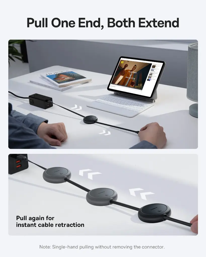 P10364500111-01 Baseus Free2Pull Mini 1m USB-C to USB-C 60W Charging Cable – Black